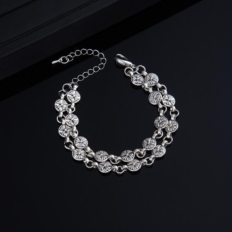 Sydney Snake Snake Jewelry Retro Cross Flower Bracelet Men And Women Couples Trendy Cool Cross Hand Jewelry