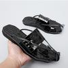 Fashion Summer New Men Gladiators Crocodile Pattern Genuine Leather Casual Shoes Breathable Beach Sandals Outdoor Slippers