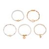 Multilayer Sea Turtle Shell Chain Bracelet Set for Women Elegant Starfish Imitation Pearl Bracelets Resort Wear Jewelry Gift