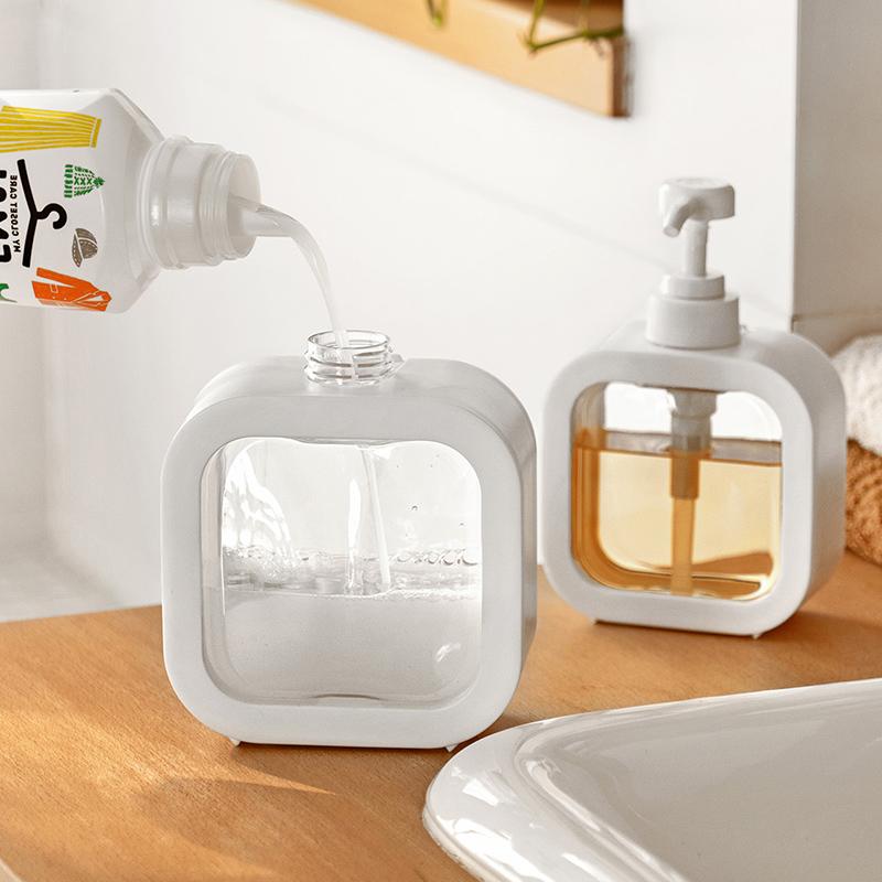 Bathroom Soap Dispenser 300/500ml Transparent Dispensing Bottle Refillable Lotion Portable Travel Dispenser Bath Pump Bottle