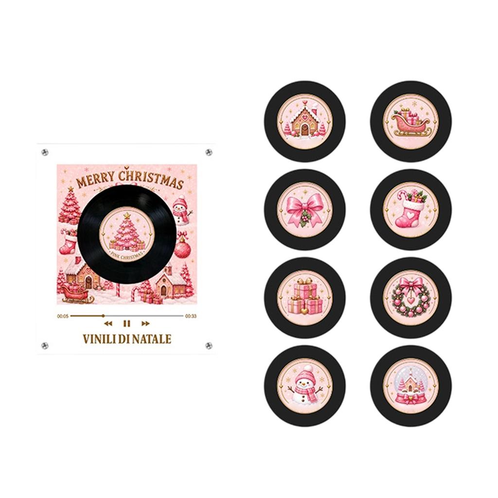 Christmas Rotating Disc Night Light with Music Box and Refrigerator for Holiday Decoration