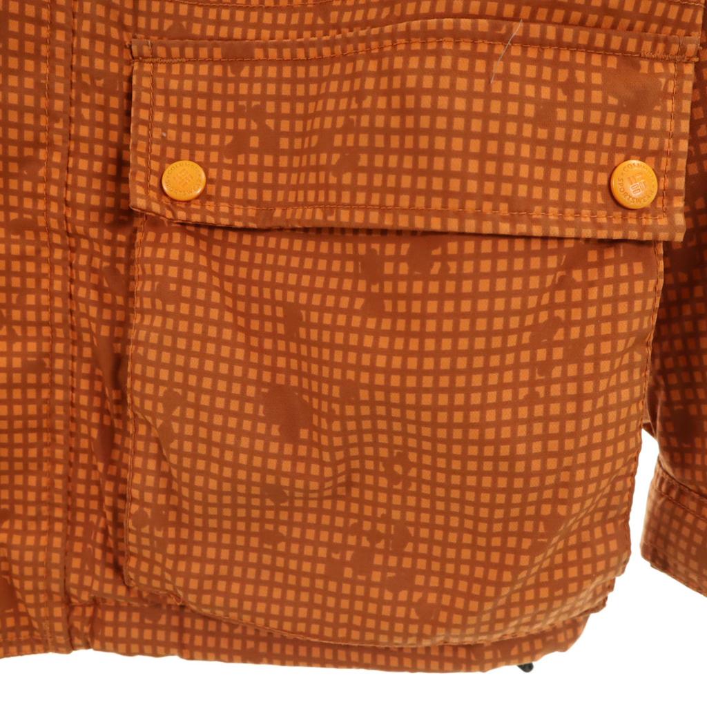 Columbia Check Pattern Banego Creek Jacket S Orange Outdoors Men's Used