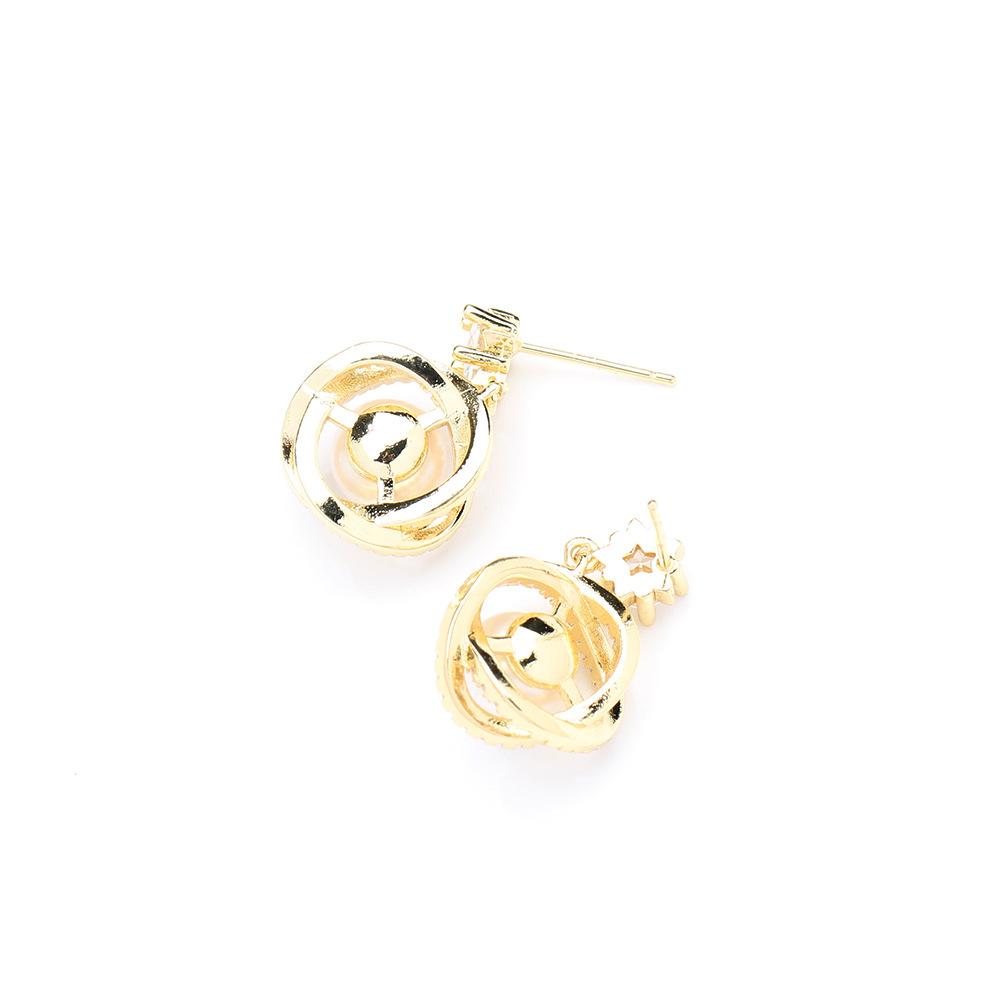 South Korea Dongdaemun S925 silver needle French natural pearl earrings simple new short earrings feminine jewelry