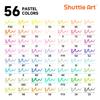 Shuttle Art Art Marker Brush Pastel Brush and Fine Twin for Homework Pens, Tip, Colors, 56-Color Set, Water-Based, Tip, Markers, Water-Resistant,