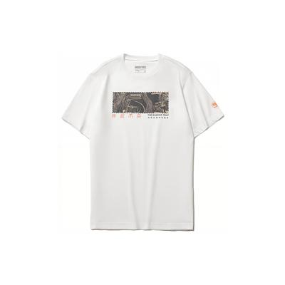 Li Ning Sports Basketball Series Deception Theme Printed Knit Short Sleeve T-Shirt Men Tops White AHSR117-1