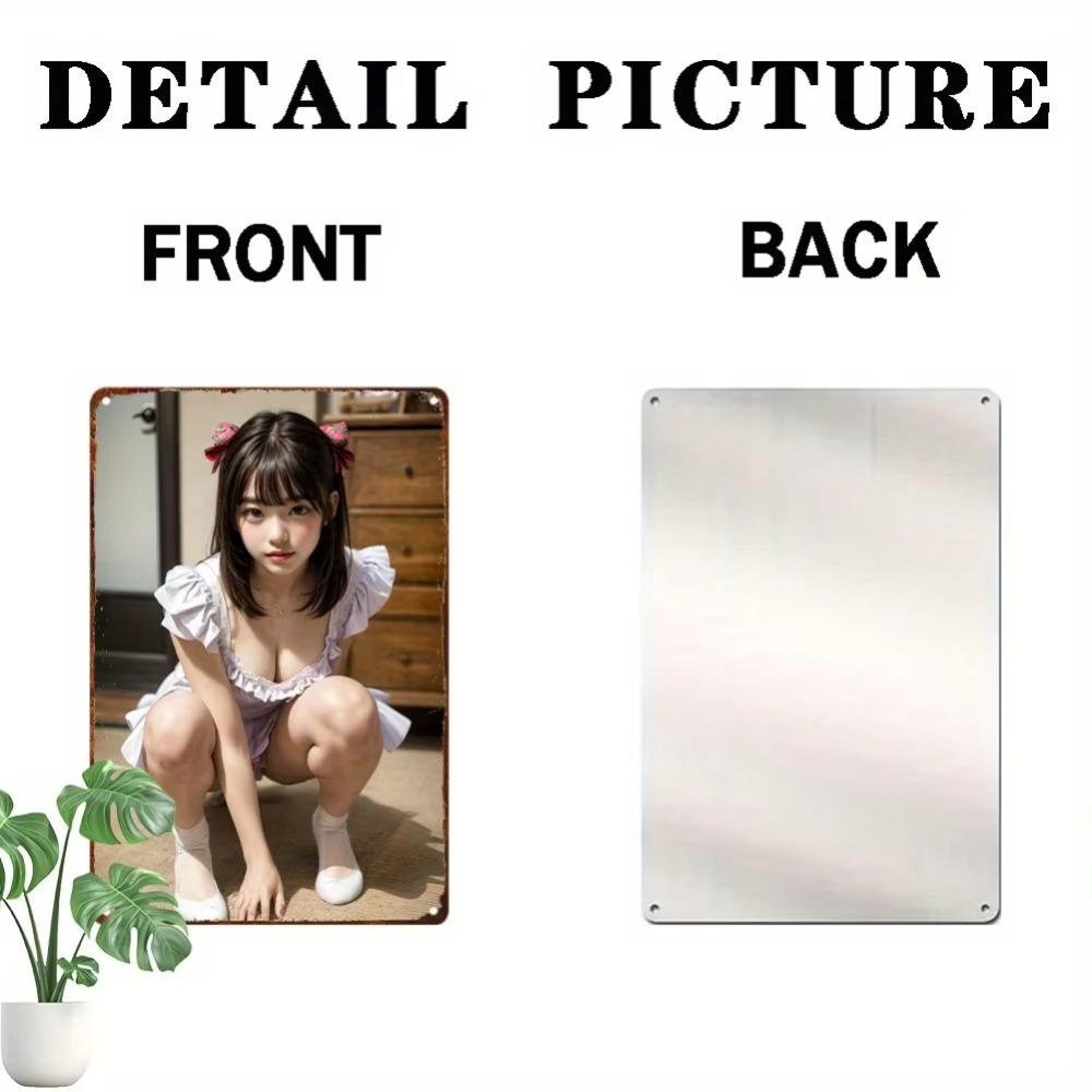 Metalowa Sztuka Ścienna Znak Dziewczyny Anime Wystrój Domu Retro Vintage 8x12 Cal