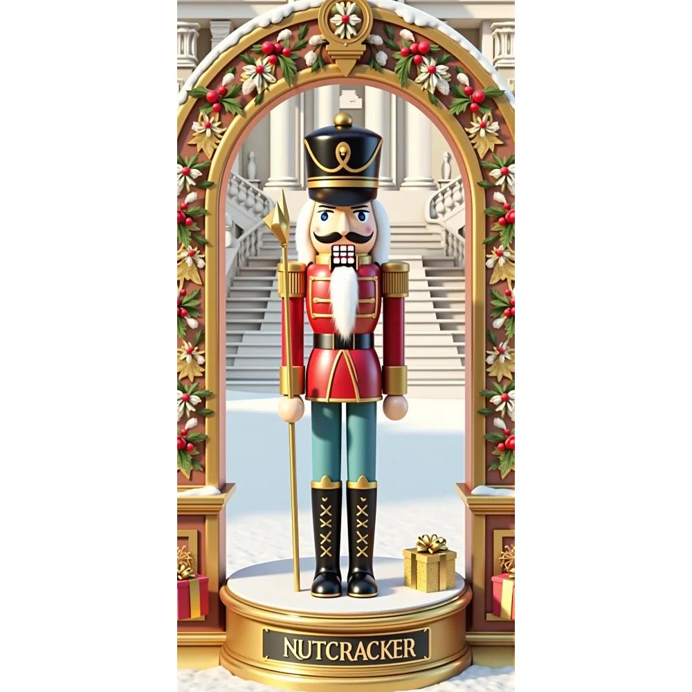 Nutcracker Soldier Door Cover Lining For Christmas Doors Xmas Outdoor Decoration For Front Door Home Christmas Party Supplies