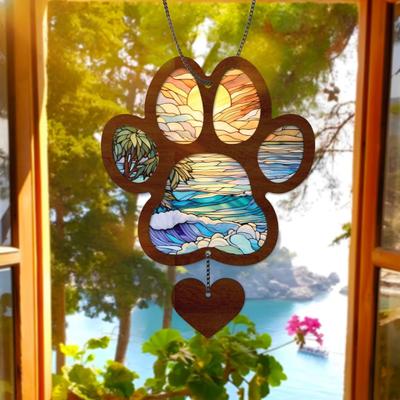 Acchiappasole commemorativo per animali domestici Decorazione da appendere Zampa di cane gatto Ornamento da appendere allo specchietto retrovisore dell'auto Perdita di