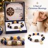 Personalized Custom Engraved Christmas Theme Bracelet with and Natural, Holiday Jewelry Gift