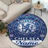 Custom Name Personalized Chelsea Football Club Print Round Rug, Versatile Home Decor Carpet, for Playroom, Apartment, Balcony, Entryway, Hallway Gift