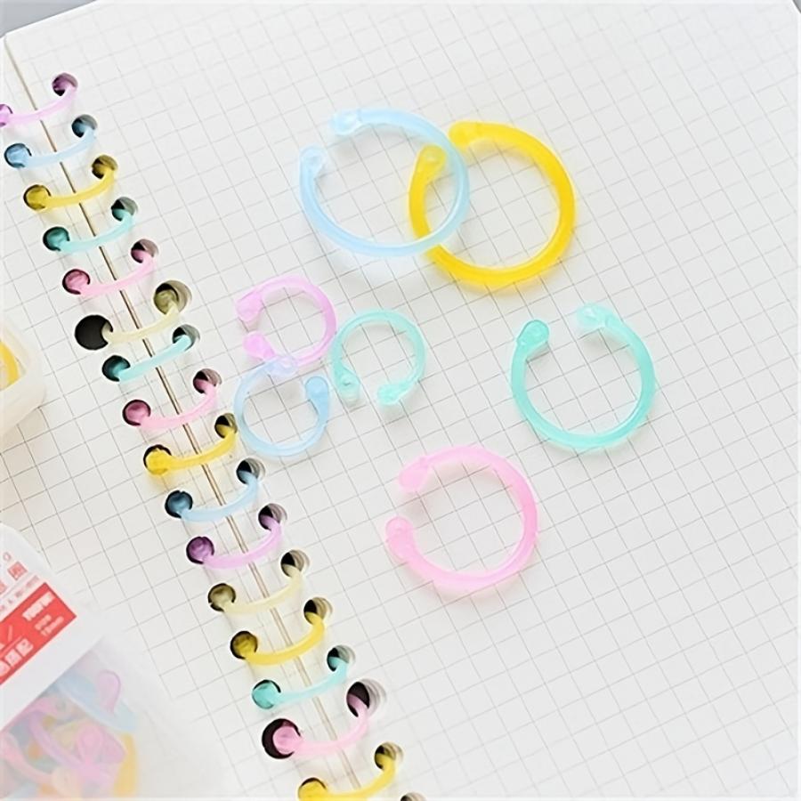 1 Packung mit 30 Ringen für lose Blätter – Multifunktionale, kreative Aufbewahrungslösung mit zufälliger Öffnung der Ringbox, Kartenstanzung und Schnallendesign.