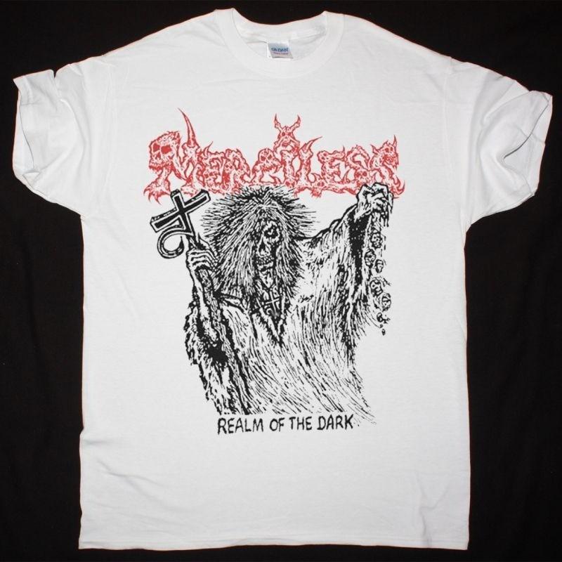 Vintage MERCILESS Band REALM OF THE DARK Shirt White S to 5XL CK050 Unisex T-Shirt L