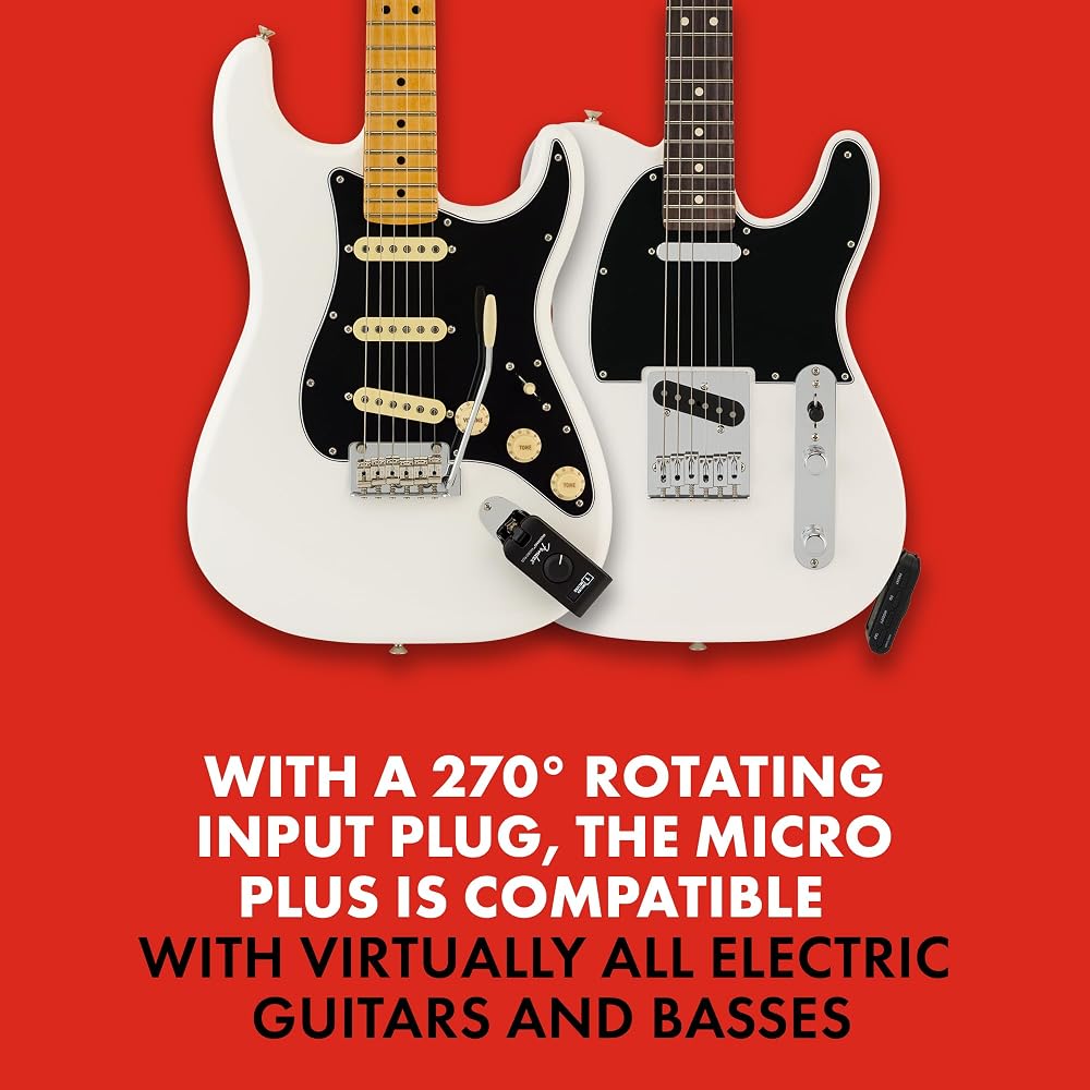 Fender Mustang® Micro Plus Headphone Amplifier for Guitars and Basses