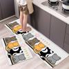 Cute Cartoon Cat Kitchen Floor Mat Water Absorbing Anti-Slip Long Strip Rug Washable Kitchen Entrance Home Decoration