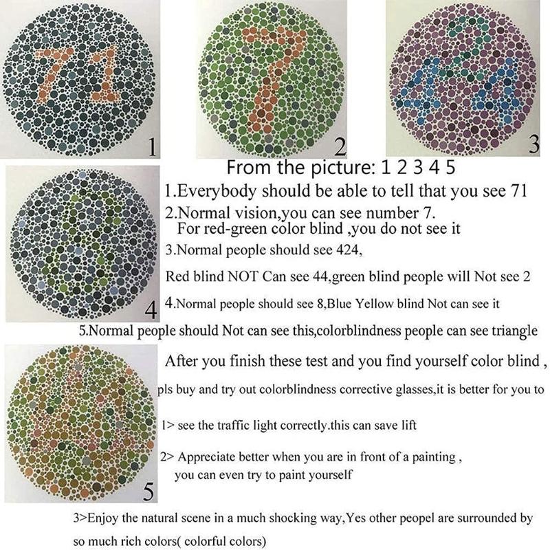 Waterproof Anti-blue Light Blocking Colorblind Glasses for Red Greens Color Blindness Glasses Both Outdoor and Indoor