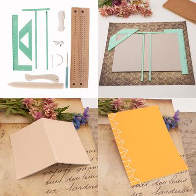 Bookbinding Ruler and Binding Accessories Set L-Shaped Ruler T-Shaped Ruler Spacing Guide Corner Cutting Square Set