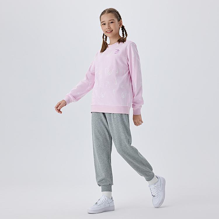 Nike Casual Sports Suit Soft Comfortable Stylish Versatile Solid Color Kids Suits Cherry-Blossom-Pink N32512375GS-004