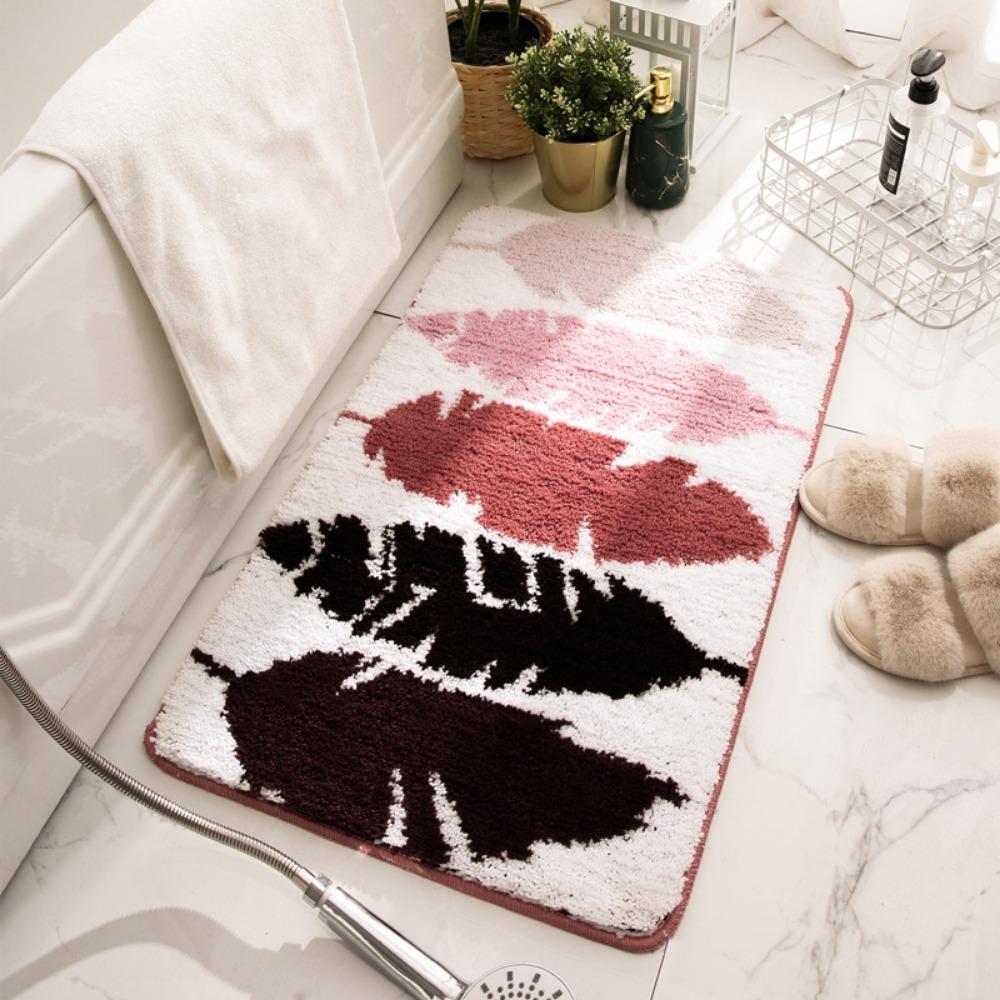 Print Sponge Bathroom Cashmere Thickening Mat Bath Non-slip Carpets In Wash Basin Bathtub  Floor Rug Shower Room Doormat Memory Foam 3D Pad