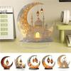 Colorful Printing Acrylic Moon Lantern Flat 2D Art for Bedroom Desktop Family Craft Christmas Party Decoration Festival Gift