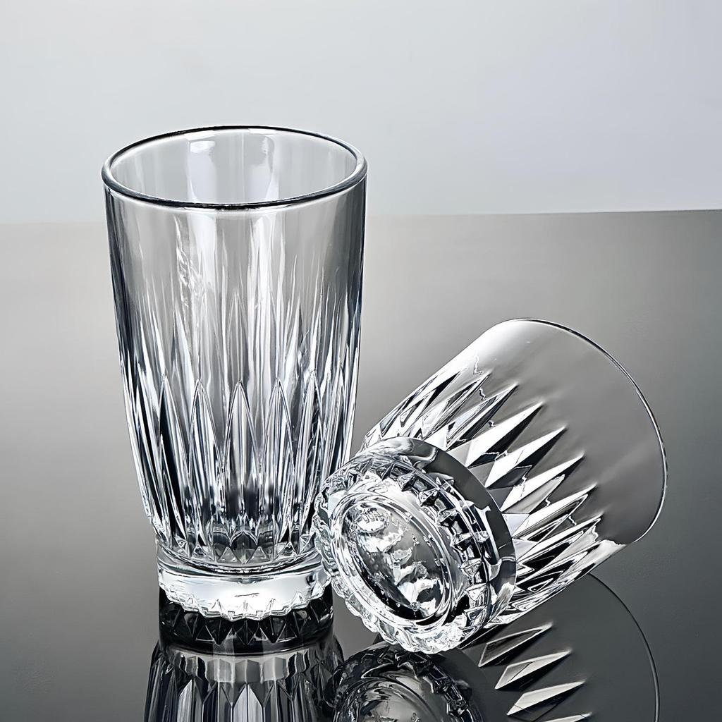 Vintage Vertical Stripes Glass Cup for Whiskey, Water, and Iced Lattes