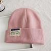 Warm Knitted Hat Elastic Pullover Cap Fashion Knitting Wool Beanie  for Autumn Winter