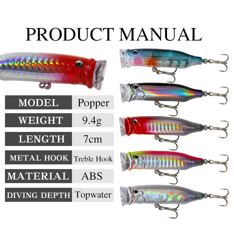 Floating Walker Fishing Lure with Blood Groove Hook - 7cm, 10g