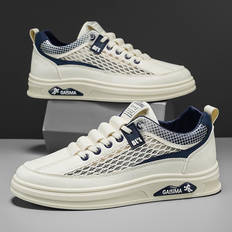 

Summer Mesh Breathable Casual Shoes Board Shoes Hollowed Out Casual Shoes Men s Shoes Hollow Out Breathable Base Versatile 39 синий