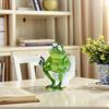 Resin Frog Statue Garden Decoration Animal Sculpture Frog On Toilet Figurine Decorative Sculpture for Bedroom Patio Garden