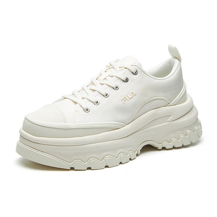 Fila Lava Canvas Sports Comfortable Shock Absorbing Wear Resistant Breathable Low Top Casual Shoes Women Casual Shoes Off-White F12W124155FGD