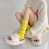 Socks College Style Spring And Autumn Medium Tube Stacking Socks Solid Color Lace Lolita Wool Leg Cover