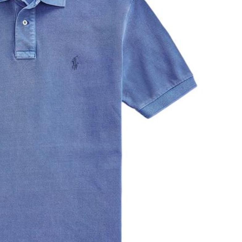 Polo Ralph Lauren Solid Color Small Logo Embroidered Washed Mesh Short Sleeve Polo Shirt Men tops Blue MNPOKNI1N821694-400