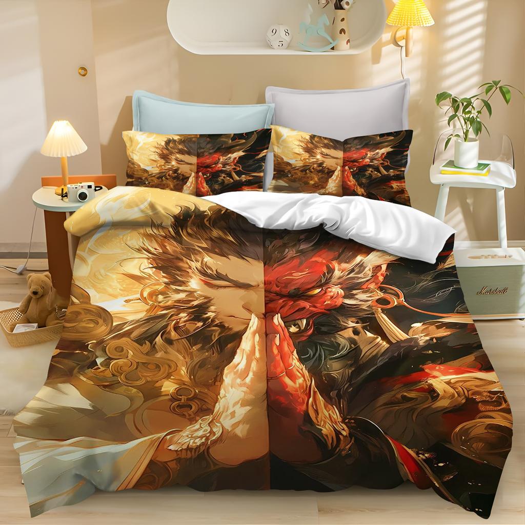 Cartoon Monkey Anime Cute Duvet Cover Home Pillowcase Set Adult Bedroom Children Comforter Bedding Sets