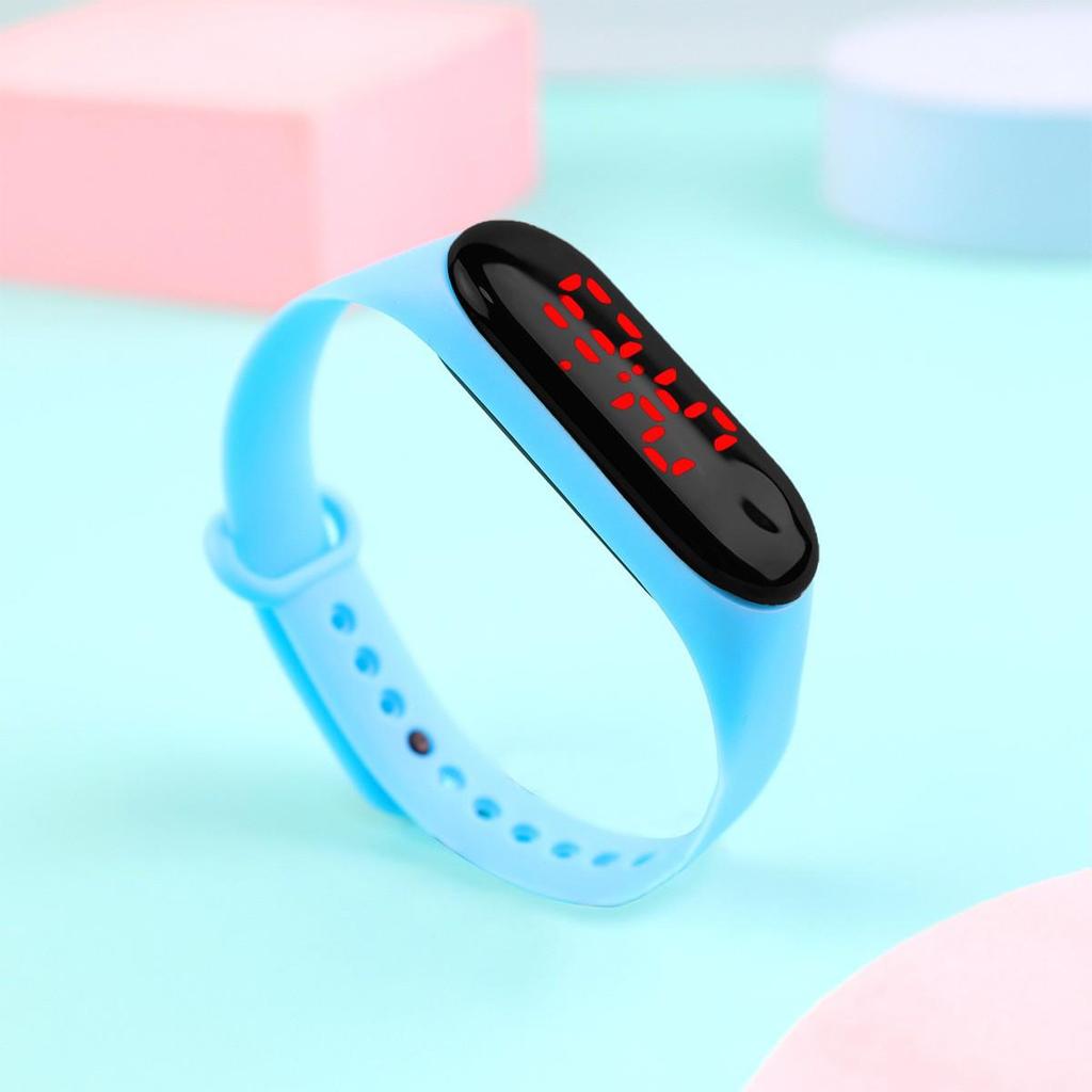 Primary School Student LED Touchscreen Waterproof Sport Watch with Red Light