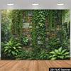2D Vintage Garden Banner with Hanging Vines and Ferns Photo Booth Background Cloth