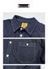 Men’s American Retro Striped Denim Long-Sleeve Shirt: Casual Versatile Spring/Autumn Jacket