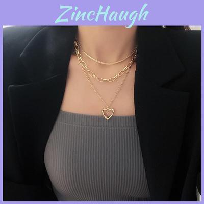 Elegant Multi-layer Heart And Angel Wings Pendant Necklace For Trendy Women Fashion