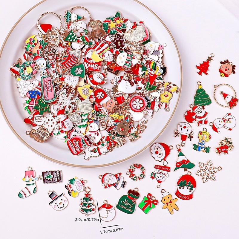 10/20/50 Stück Weihnachts-Emaille-Anhänger-Charms Für DIY-Schmuckherstellung Weihnachts-Basteln Heimdekoration Geschenke