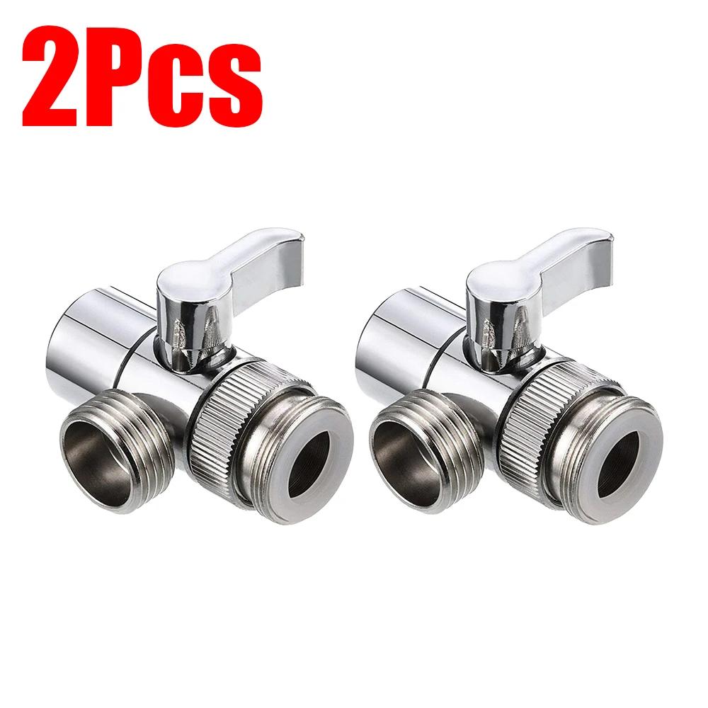 3 Way Water Tap Connector Splitter Copper Kitchen Sink Splitter Diverter Valve Leak-Proof Switch Faucet Adapter for Bathroom