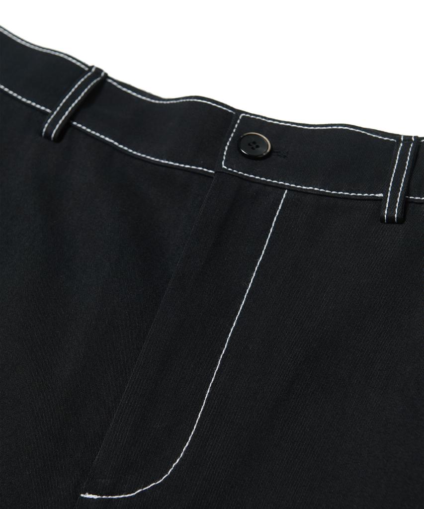 TEN PAST SEVEN Contrast Stitch Bermuda Shorts - Black