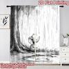 2D flat printing 2pcs Curtain Window Curtains Little Elephant in Rain Digital Printed Polyester Drapes Family Party Perfect for