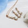Long Pendant Necklace Drop Dangle Earrings Set Bridal Women Fashion Wedding Jewelry Accessories AVE