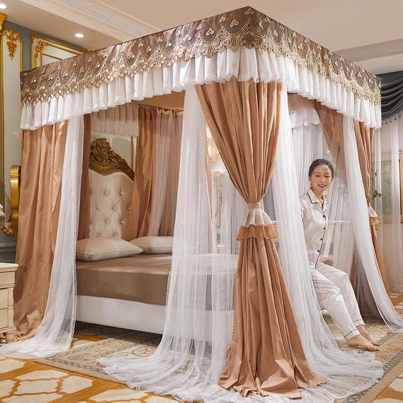 2024 Floor-Standing Double-Layer Palace Style Blackout Princess Mosquito Net with Three Doors