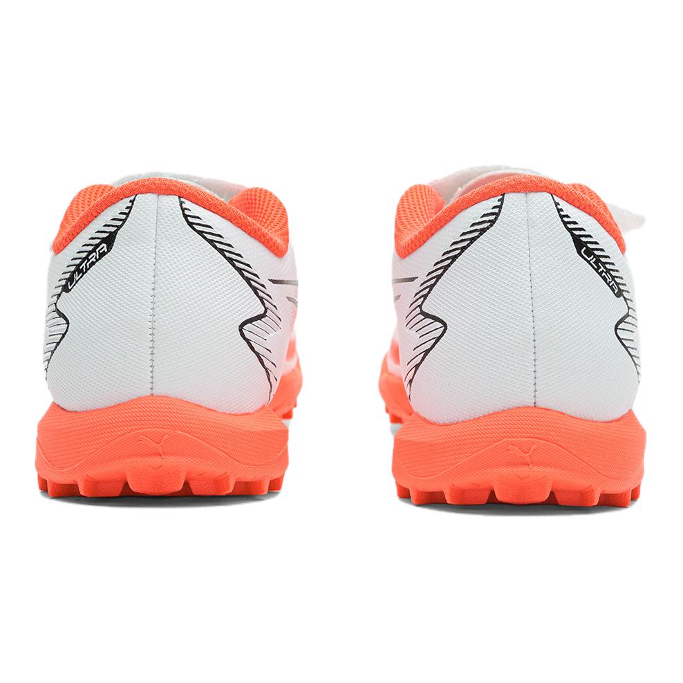 Puma Ultra Play 5 Sports Comfort Low Top Kids Football Shoes Kids Football Shoes White Orange 107537-01
