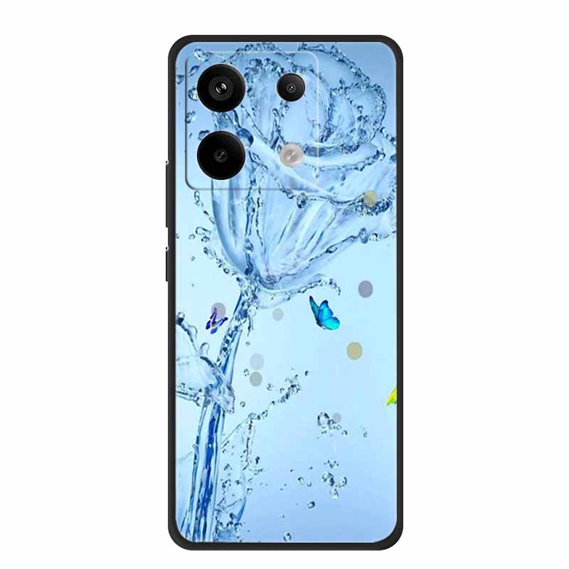 For Redmi Note 13 pro Case Pink Phone Case Fashion Silicone TPU Soft Back Cover Redmi Note 13 Pro Flower Capa 6.67" Cats Coque