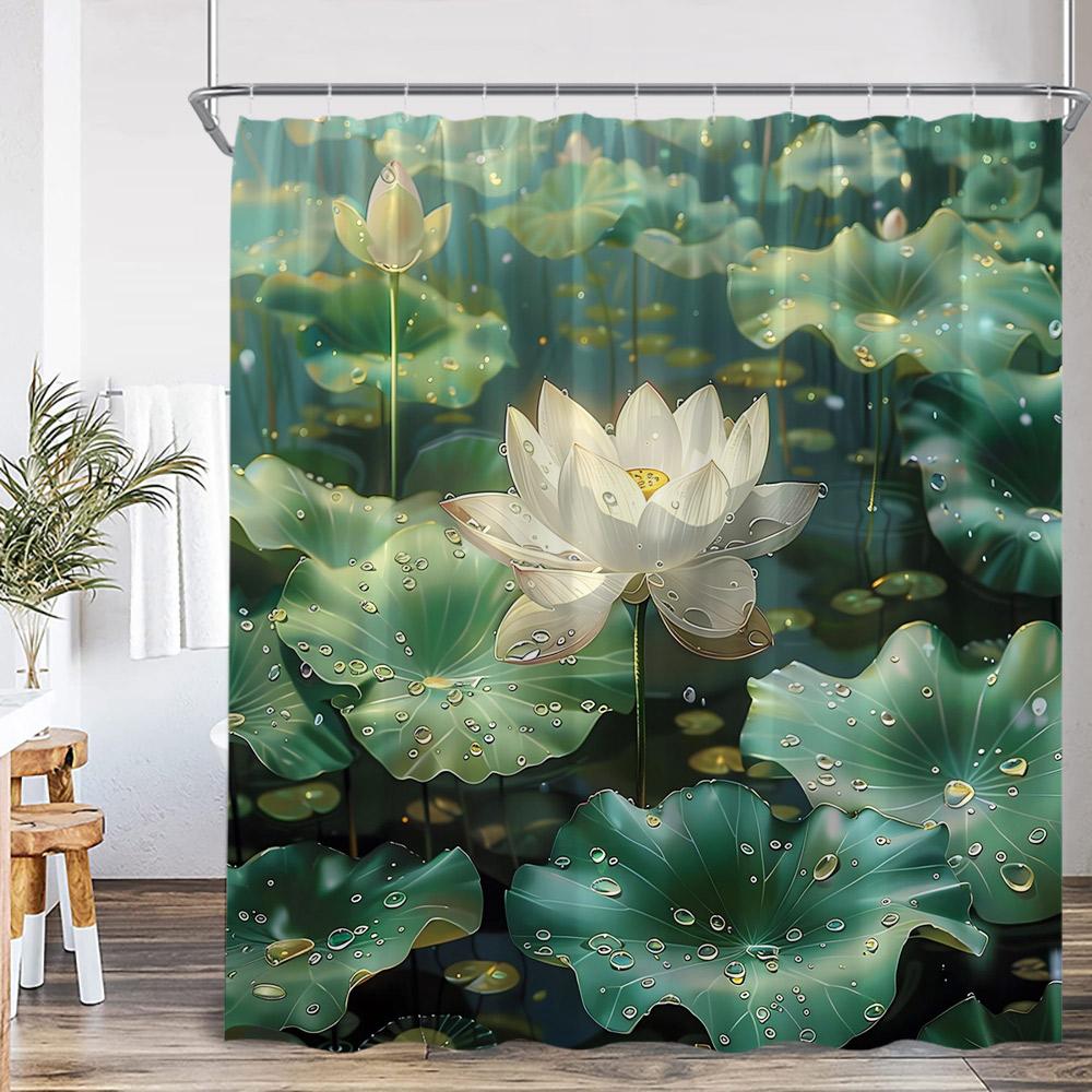 Blumen-Duschvorhang Bunter Blume Gänseblümchen Löwenzahn Mohnblume Blatt Kraut Pflanze Badezimmer-Dekor Ölgemälde Duschvorhang