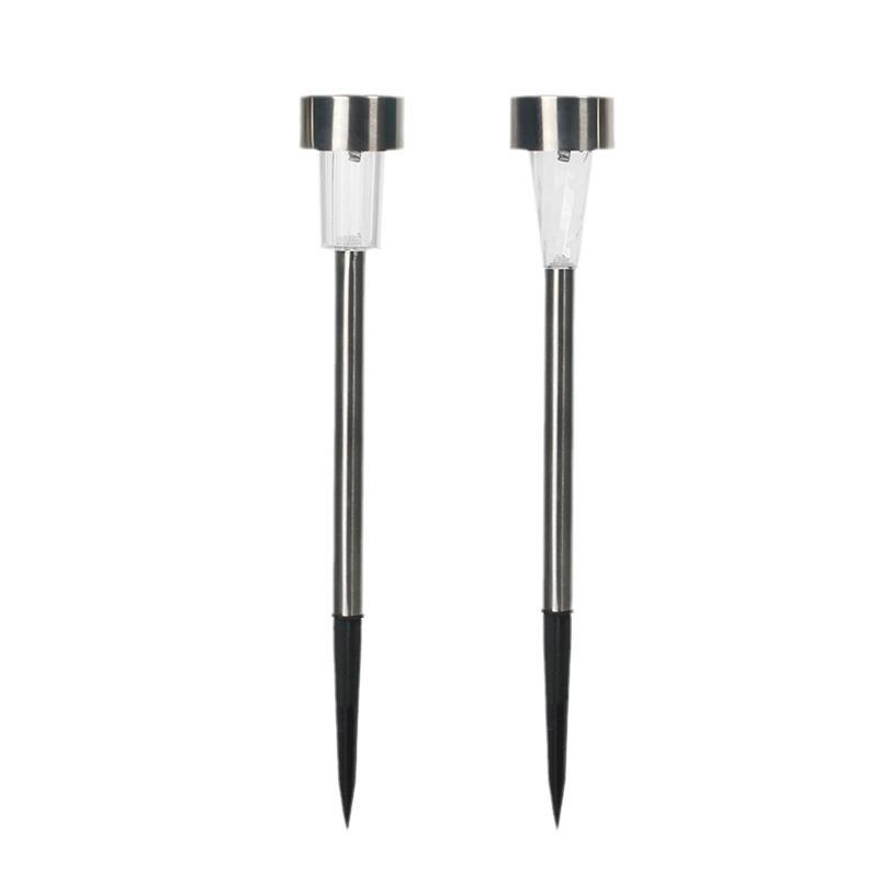 Solar LED Outdoor Lawn Lamp: Garden Lighting with Stainless Steel and Glass Ground Stake.