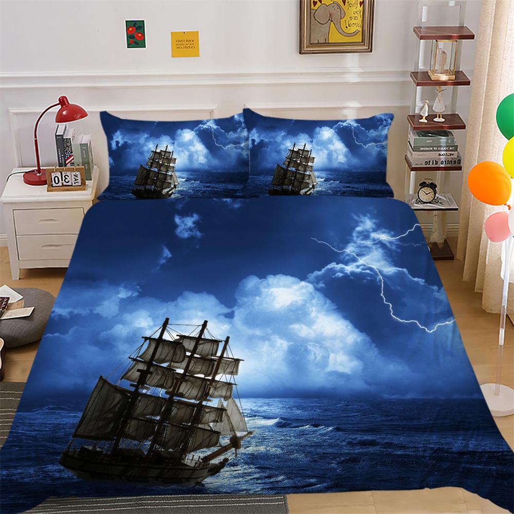 Bedrucktes Trösterbezug-Set „Scenery“, Doppelbettgröße, Mikrofaser-Heimbettwäsche, modische High-End-Heimtextilien für Teenager