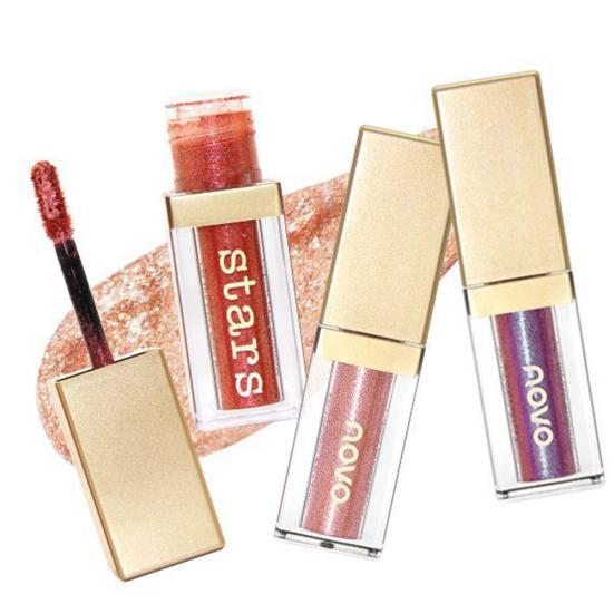 

NOVO Shimmers Metallic Liquid Eyeshadow Glitter Водостойкий хайлайтер для макияжа глаз
