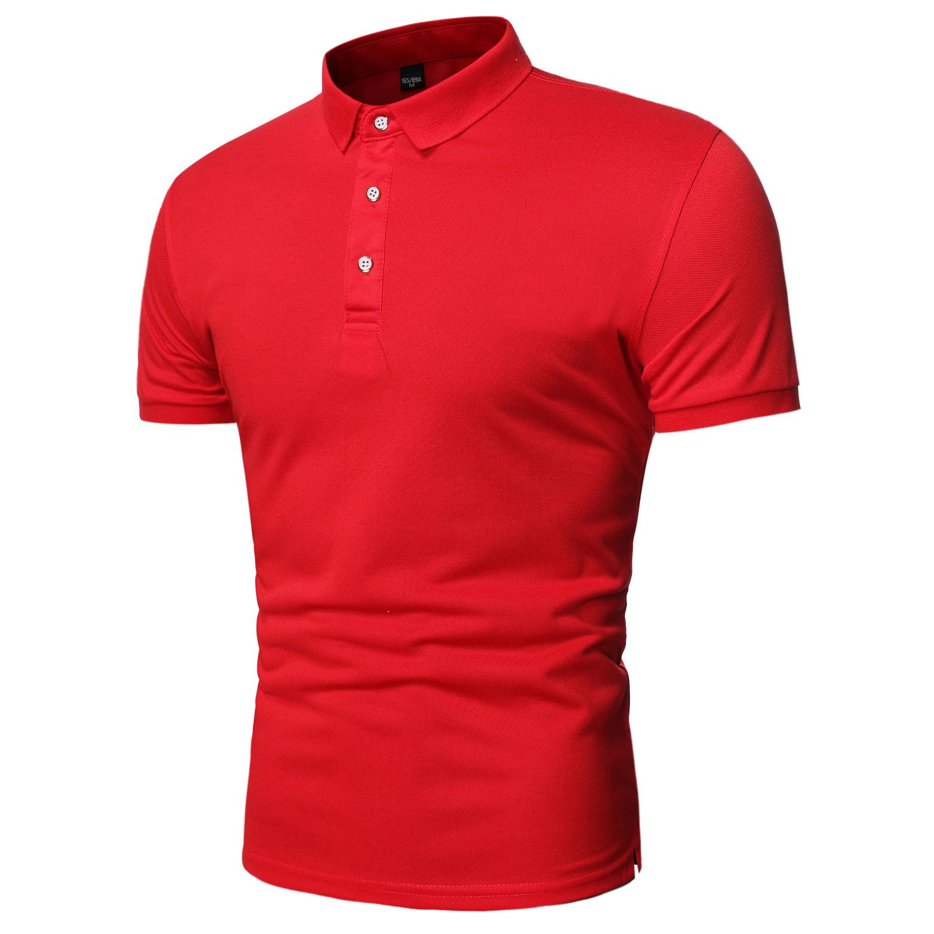 

Летняя рубашка-поло с коротким рукавом, мужские однотонные повседневные рубашки-поло из смесового хлопка, мужские топы, модная мужская одежда S