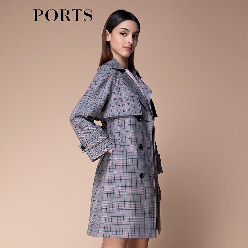 PORTS Women's British Style V-Neck Wool Blend Coat
